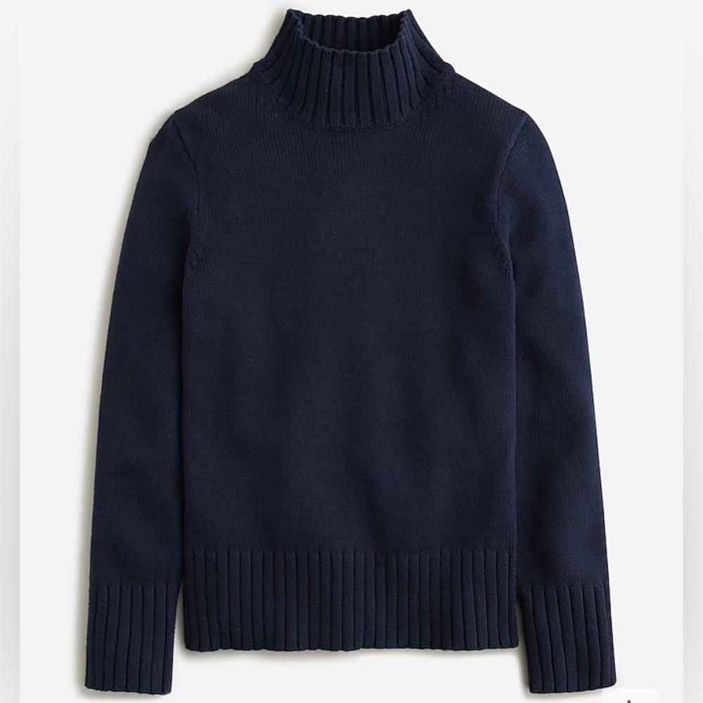 NWOT J. Crew Navy Cotton turtleneck sweater size M